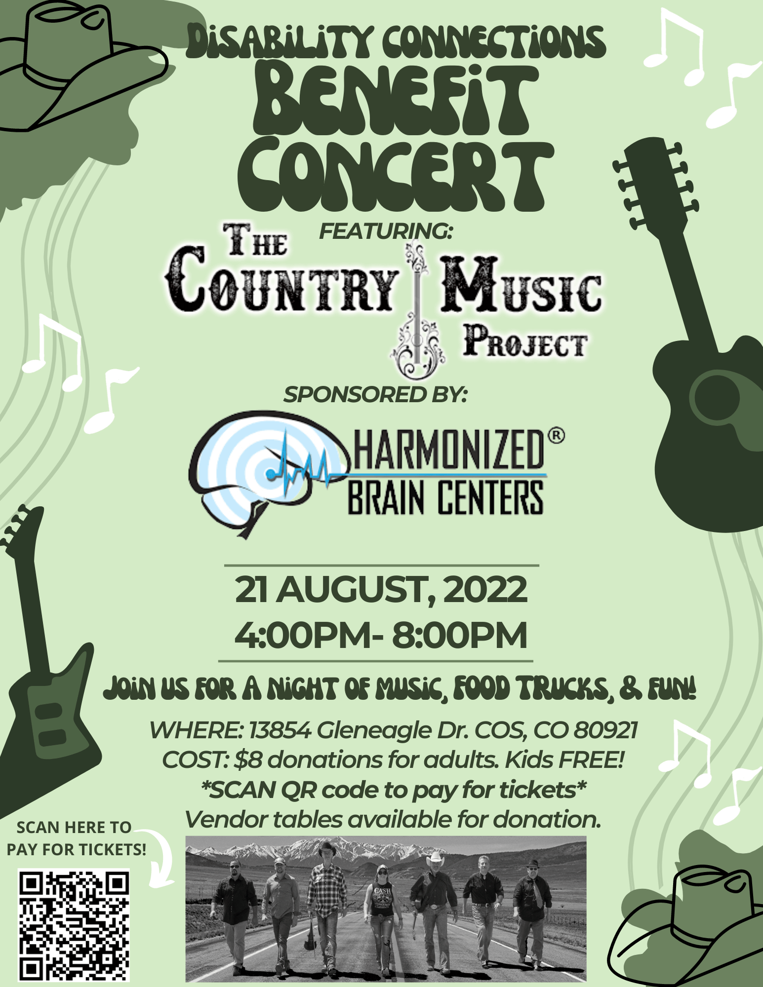 A flyer with information about the Disability Connections Benefit Concert.
