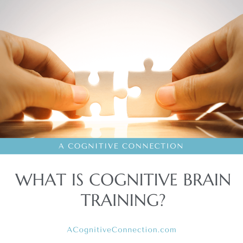 Blog graphic with puzzle pieces and title "What is Cognitive Brain Training?"
